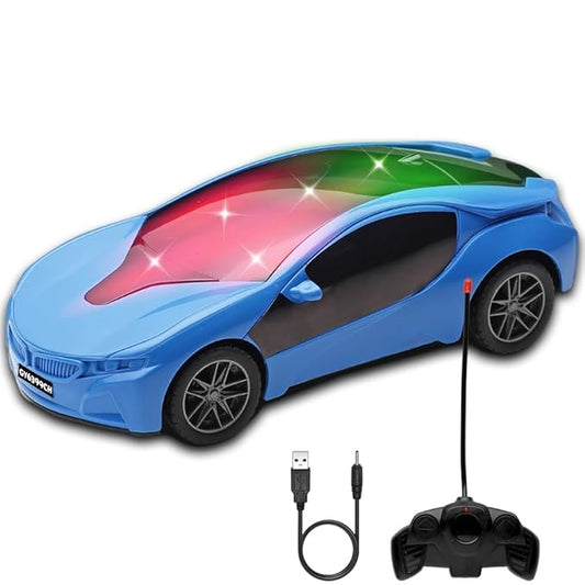 3D Lights 4 Functions Rechargeable Remote Control Racing Car Toy for Kids